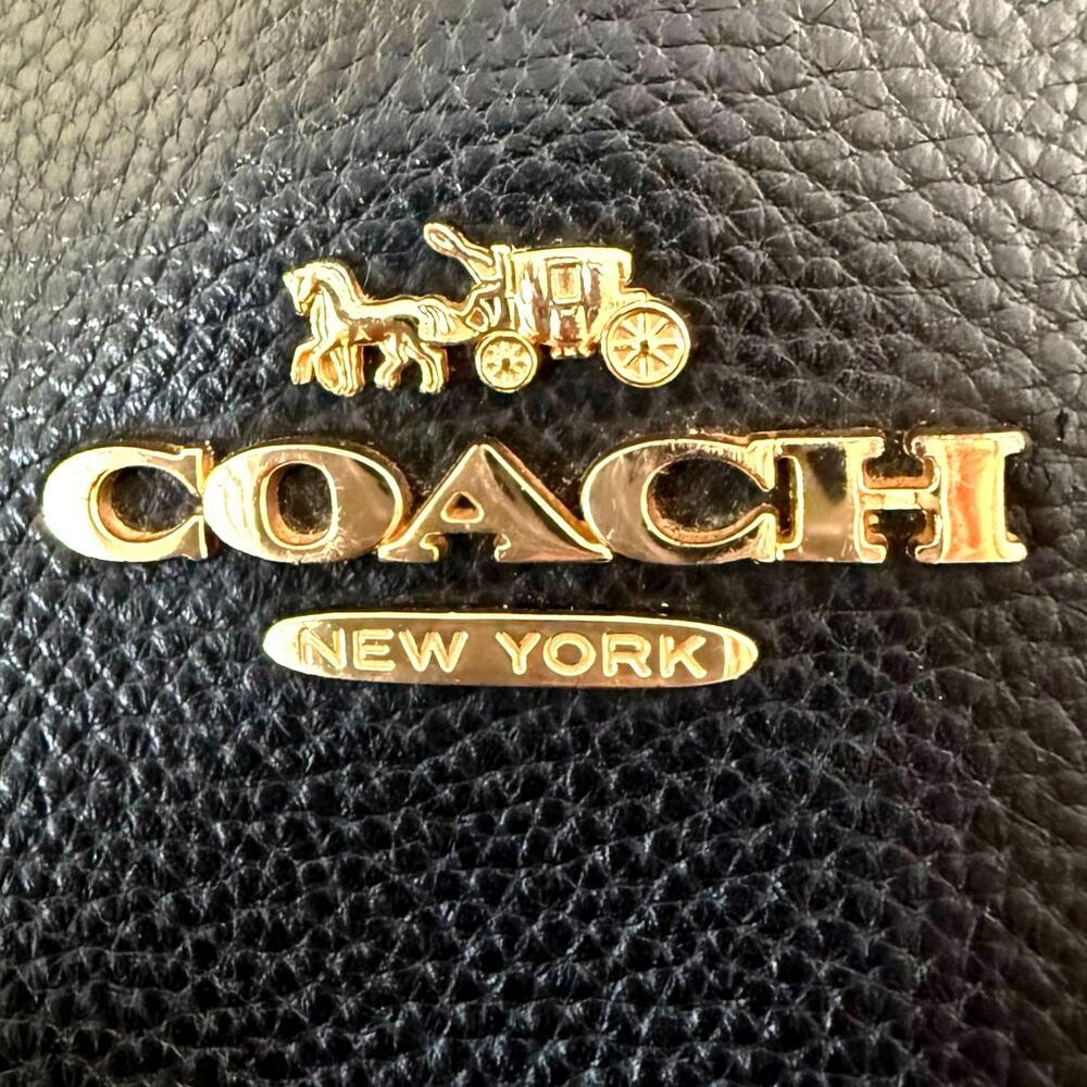 Coach Town tote bag pebbled leather extra large purse black - Picture 2 of 15